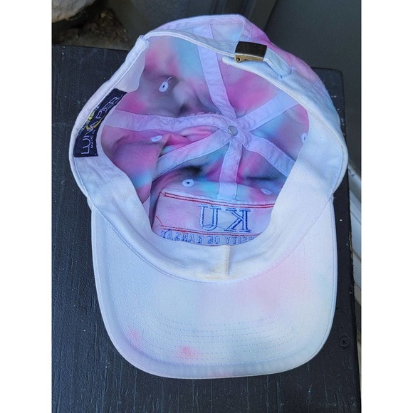Vintage Kansas Univeristy Jayhawks KU Football NFL Hat  Vtg University Of Kansas Football Jayhawks Custom Tie-Dyed Hat